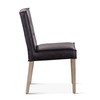Madison 18" Dining Chair in Black Eco Leather with Light Legs