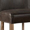 Buddy 20" Counter Chair in Dark Brown Leather with Natural Legs