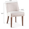 Buddy 20" Dining Chair in Beige Linen with Natural Legs