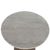 Vista 22" Side Table with White Travertine and Light Oak Base