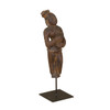 Carved Lady Statue on Iron Stand