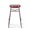 Wellington 19" Backless Bar Stool in Brown Top Grain Leather