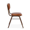 Wellington 17" Ribbed Leather Iron Dining Chair