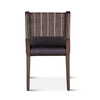 Maya 21" Dining Chair in Black Striped Linen and Black Leather
