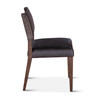 Maya 21" Dining Chair in Black Striped Linen and Black Leather