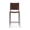 Copenhagen 17" Counter Chair in Brown Buffalo Leather and Iron