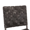 Copenhagen 18" Dining Chair in Black Buffalo Leather and Iron