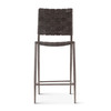 Copenhagen 17" Counter Chair in Black Buffalo Leather and Iron