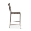 Copenhagen 17" Counter Chair in Black Buffalo Leather and Iron