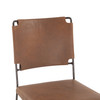 New York 18" Counter Chair in Brown Buffalo Leather and Iron