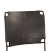 New York 18" Bar Chair in Black Buffalo Leather and Iron