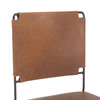 New York 18" Dining Chair in Brown Buffalo Leather and Iron