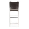 New York 18" Counter Chair in Black Buffalo Leather and Iron