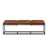 New York 62" Bench in Cognac Leather and Iron