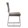 New York 18" Dining Chair in Black Buffalo Leather and Iron