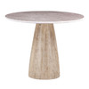 Palm Springs 48" Gathering Table with Brown Lajaria Marble  and Whitewash Modern Base