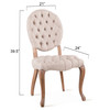 Penelope 21" Dining Chair in Beige Linen with Napoleon Legs
