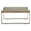 Argos 32" Coffee Table with Marble and Antique Brass
