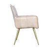 Kent Surrey 23" Armchair in Antique Ivory Leather and Gold Legs