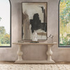 Luna Whitewash Solid Wood Pedestal Console Table 68"