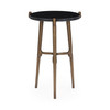 Halley Black Marble Round Accent Table