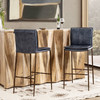 Mayer Navy Leather Bar Stool