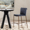 Mayer Navy Leather Counter Stool
