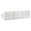 Haven White Upholstered Modular 3pc Sectional w/ Ottoman