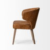 Niles 22.5L x 24.5W x 32H Brown Faux Leather Seat W/Brown Wooden Legs Wingback Dining Chair