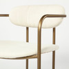 Parker Cream Fabric Seat Gold Metal Counter Stool