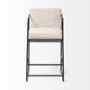 Stamford 36.5" Light Beige Upholstered Seat w/ Wood Back, Metal Frame Counter Stool