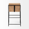 Stamford 36.5" Light Beige Upholstered Seat w/ Wood Back, Metal Frame Counter Stool