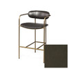 Parker Black Leather Seat Gold Metal Counter Stool