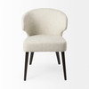 Niles 22.5L x 24.5W x 32H Cream Fabric Seat W/ Dark Brown Wooden Legs Wingback Dining Chair