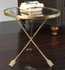 gold round side table with glass top