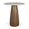 Allyson 32"  Round Medium Brown Wood w/ Pink Marble Top Bistro Table