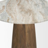 Allyson 32"  Round Medium Brown Wood w/ Pink Marble Top Bistro Table