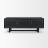 Grier 65" Black Solid Wood W/ Black Cane Media Console