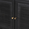 Grier 65" Black Solid Wood W/ Black Cane Media Console