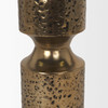 Akira Large Hammered Gold Metal Pillar Candle Holder