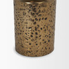 Akira Large Hammered Gold Metal Pillar Candle Holder