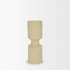 Akira Small Textured Beige Metal Pillar Candle Holder