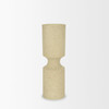 Akira Large Textured Beige Metal Pillar Candle Holder