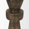 Odilia Small Textured Antiqued Gold Metal Geometric Pillar Candle Holder