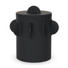 Deacon Large Matte Black Metal Canister with Sculptural Handles