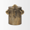 Deacon Large Antiqued Gold Metal Canister with Sculptural Handles