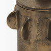 Deacon Large Antiqued Gold Metal Canister with Sculptural Handles