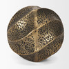 Imani Large Sculptural Textured Antiqued Gold Metal Decorative Orb Object