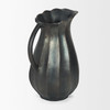 Anya Matte Black Scalloped Petal Cast Metal Jug Anya Matte Black Scalloped Petal Cast Metal Jug