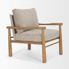 Witton Gray Fabric Beech Wood Slingback Backrest Accent Lounge Chair